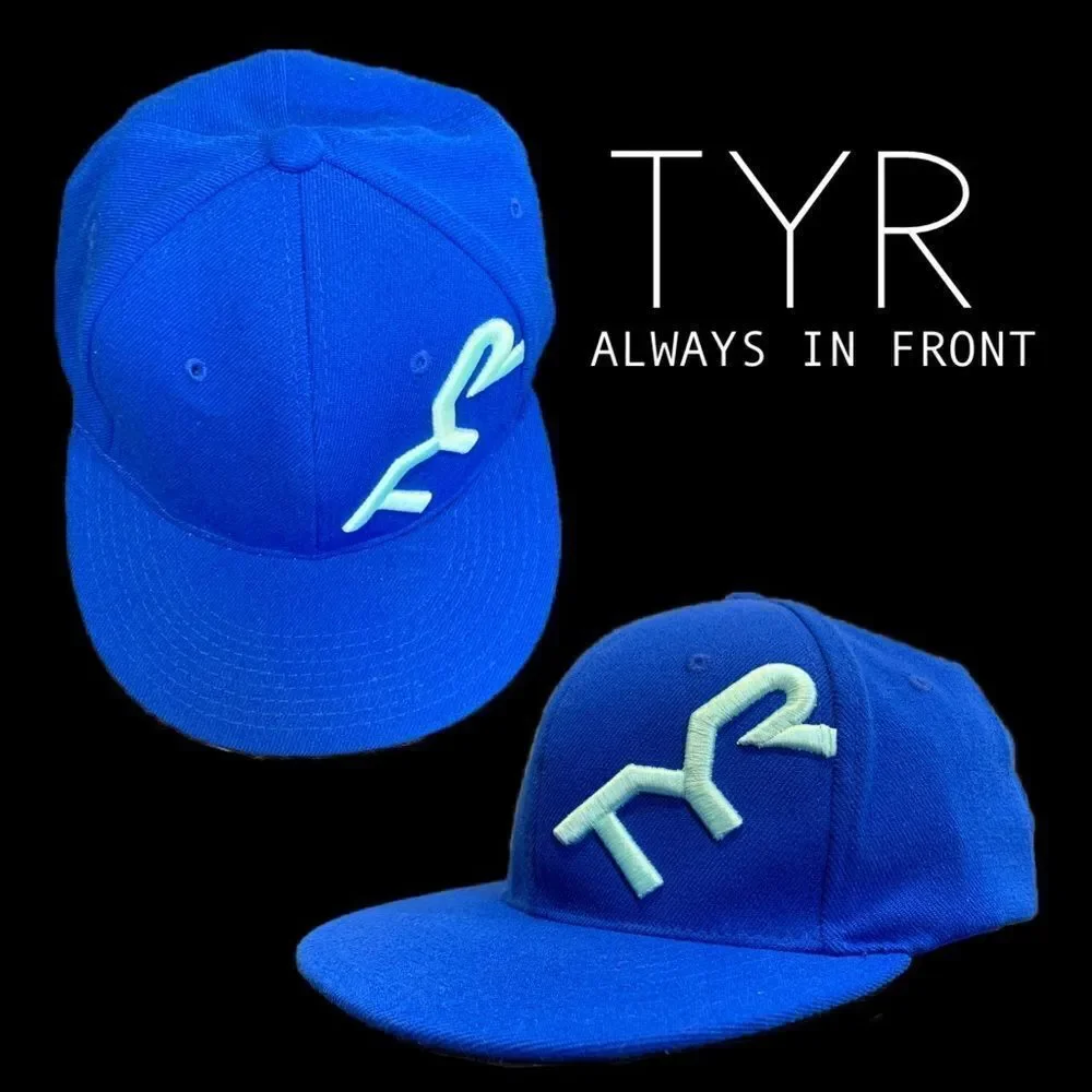 TYR LOGO Royal blue flex fit hat M/L - Picture 1 of 9